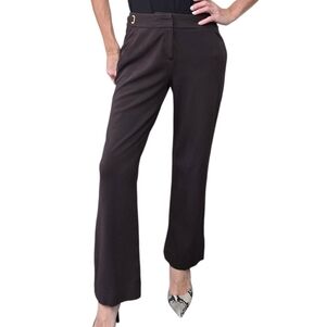 Brown Tailored Straight Leg Trousers Size 2 St John